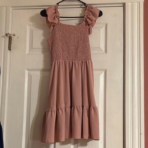 Pink Ruffle Mini Dress